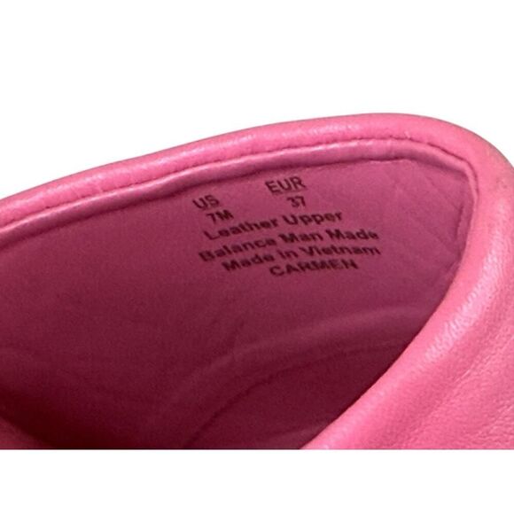 Sam Edelman Carmen Pink Leather Mule Sandals Size 7 | Square Toe Heels - Picture 9 of 10